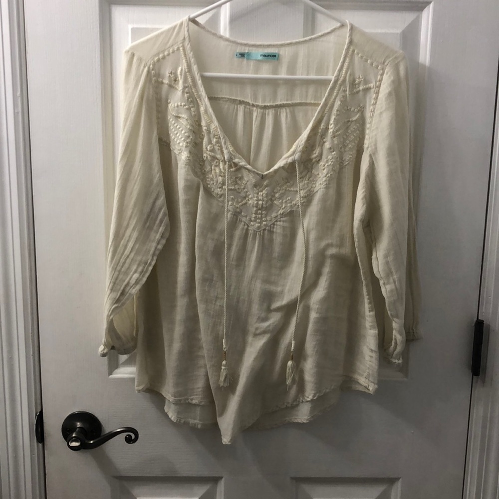 Cream peasant blouse